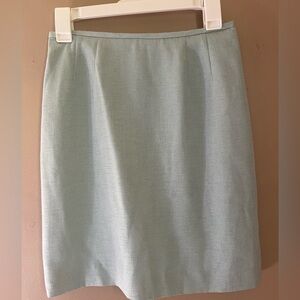 Aqua pencil skirt, lined, 4 petite